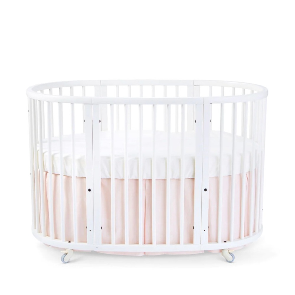 White and Pink Kids Crib